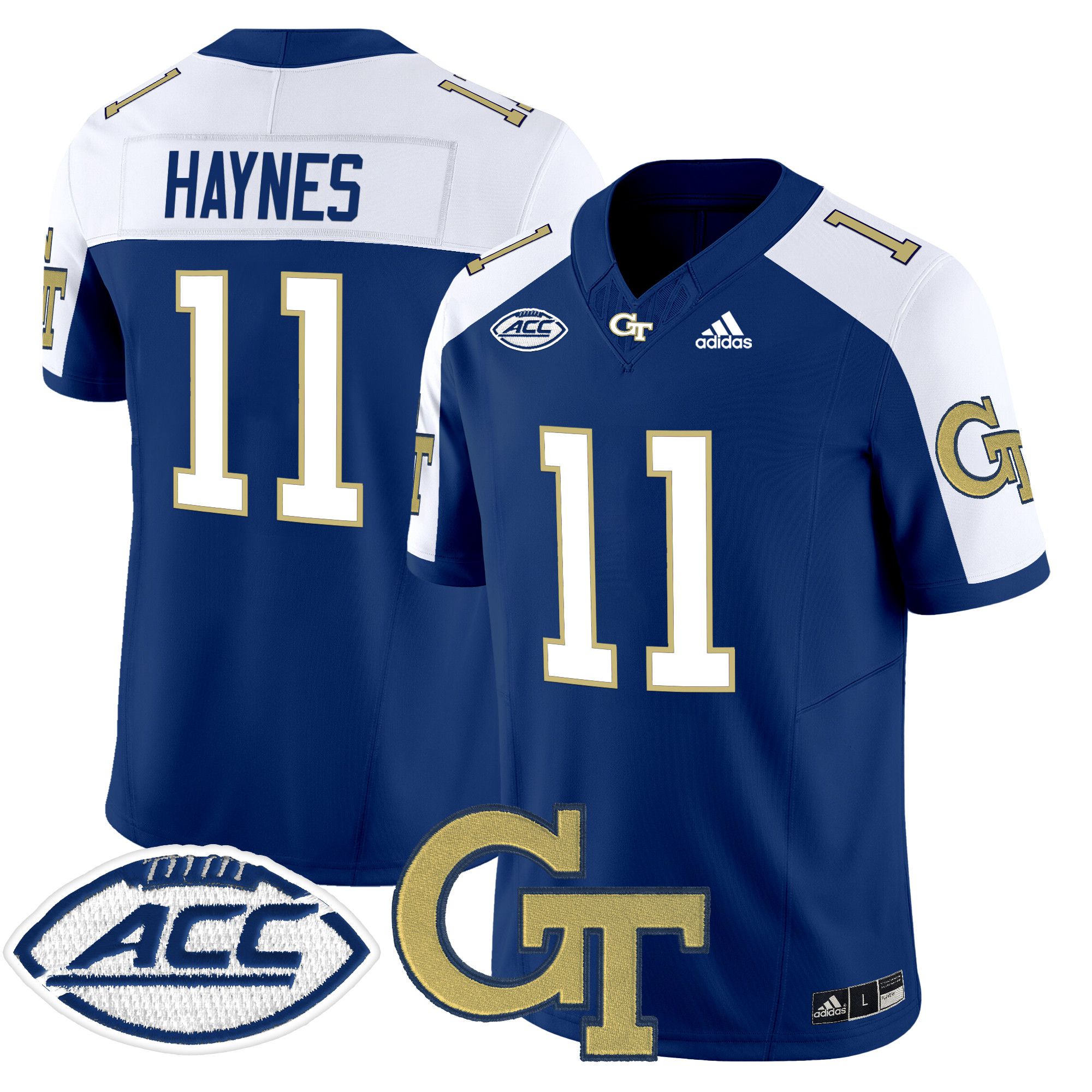 Men Georgia Tech #11 Haynes Blue Asidas 2024 Vapor Limited NCAA Jersey